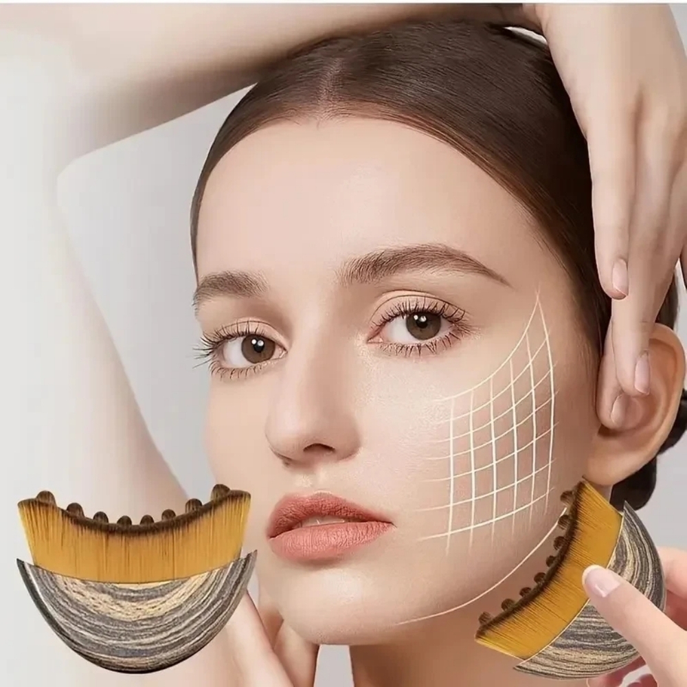 Lymphatic Drainage Massage Face Lymphatic Contour Brush Dry Brushing Face Brush - Picture 2 of 4